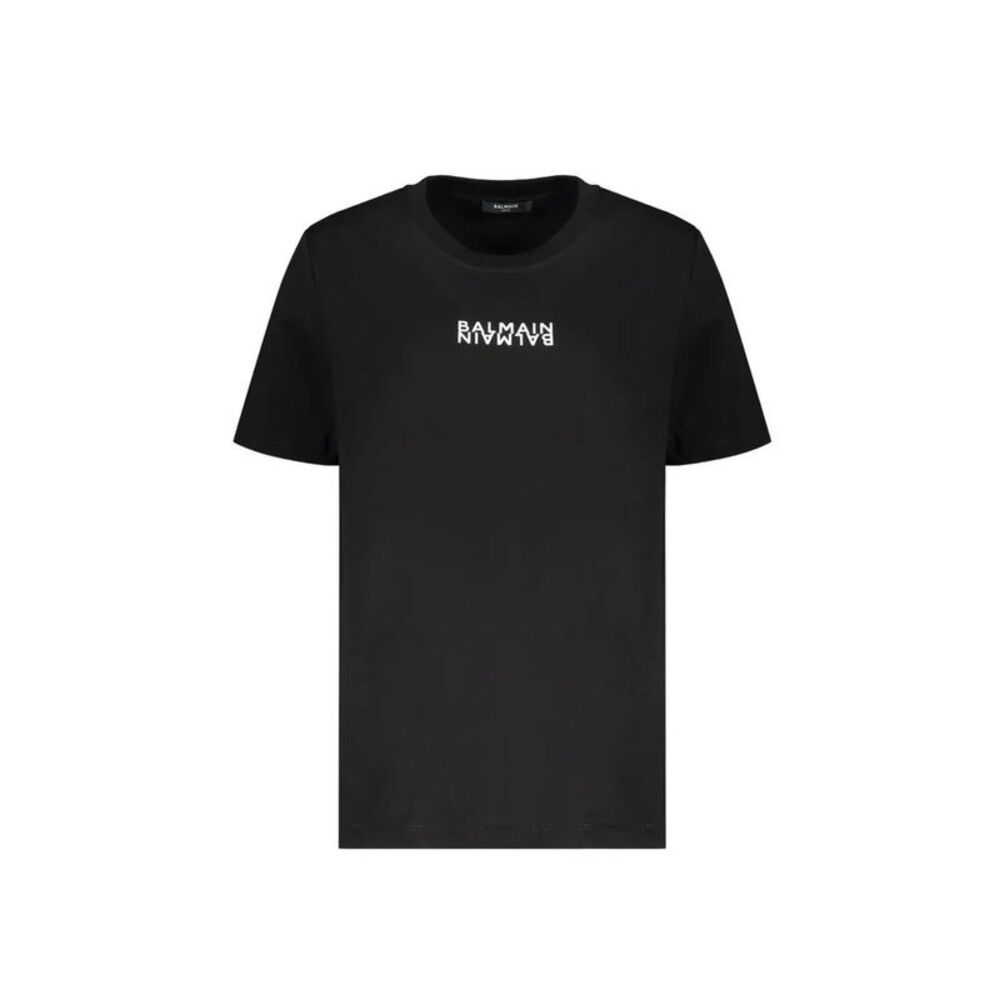 Balmain Black Cotton Women's T-Shirt